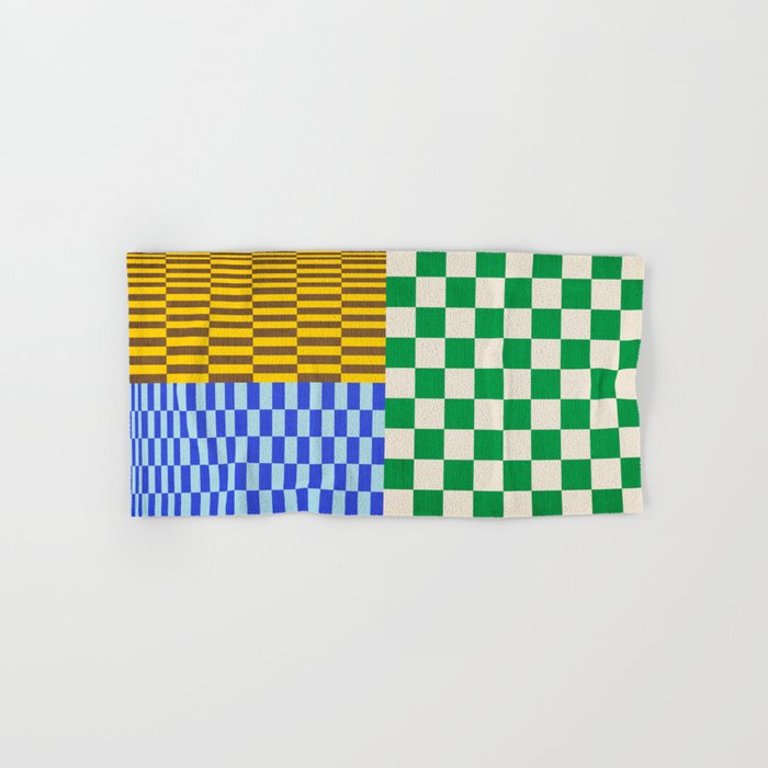 Retro Checkerboard Collage 02 Bath Towel Gallery Image 1