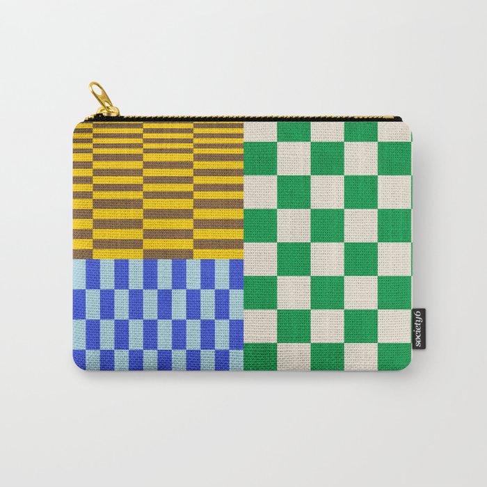Retro Checkerboard Collage 02 Carry All Pouch Gallery Image 1