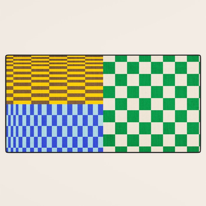 Retro Checkerboard Collage 02 Desk Mat Gallery Image 3