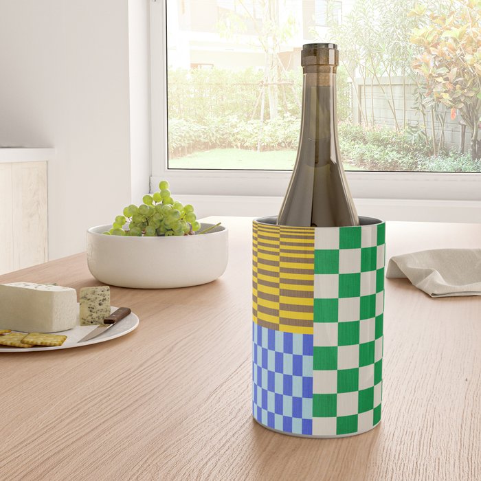 Retro Checkerboard Collage 02 Wine Chiller Gallery Image 4