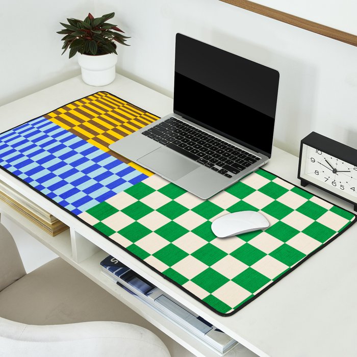 Retro Checkerboard Collage 02 Desk Mat Gallery Image 2