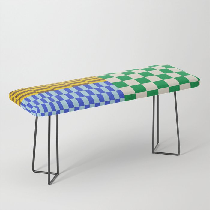 Retro Checkerboard Collage 02 Bench Gallery Image 1