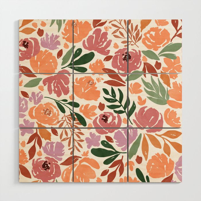 Simple colorful floral CWP Wood Wall Art Gallery Image 1