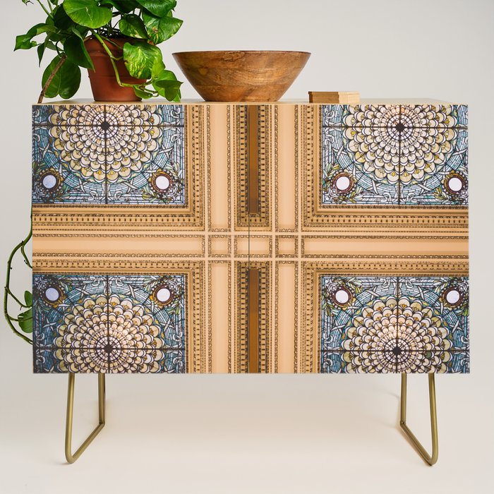 Teal x Gold X Washington DC architecture Credenza Gallery Image 1