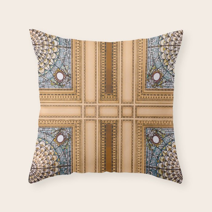 Teal x Gold X Washington DC architecture Throw Pillow Gallery Image 6