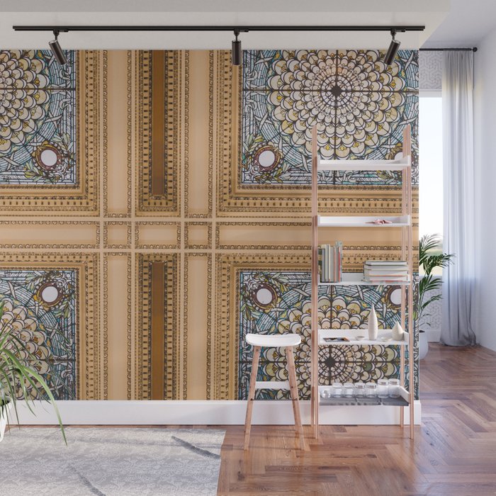 Teal x Gold X Washington DC architecture Wall Mural Gallery Image 1