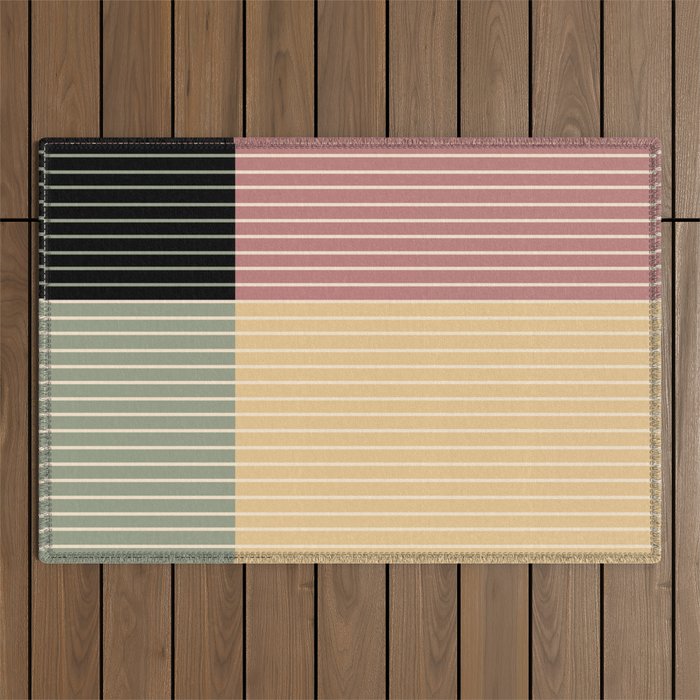 Color Block Line Abstract XII Outdoor Rug Gallery Image 1