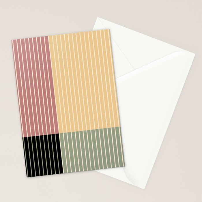 Color Block Line Abstract XII Stationery Card Gallery Image 2