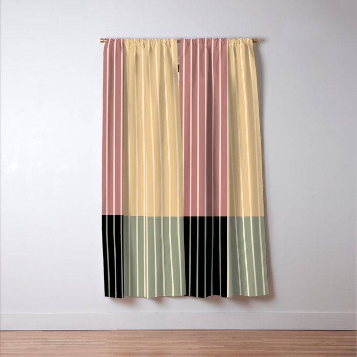 Color Block Line Abstract XII Window Curtain Gallery Image 3