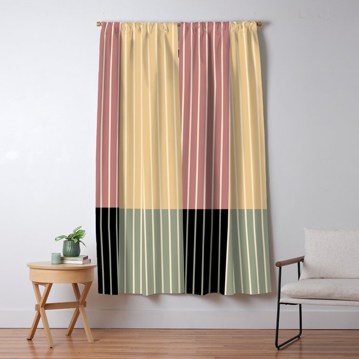Color Block Line Abstract XII Window Curtain Gallery Image 1