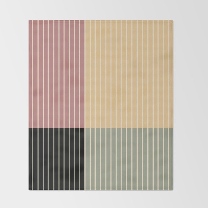 Color Block Line Abstract XII Throw Blanket Gallery Image 2