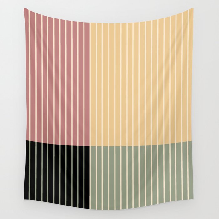 Color Block Line Abstract XII Wall Tapestry Gallery Image 1