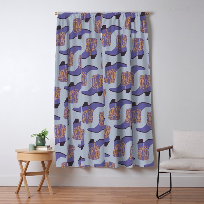 Purple Cowgirl Boot Window Curtain Gallery Image 1