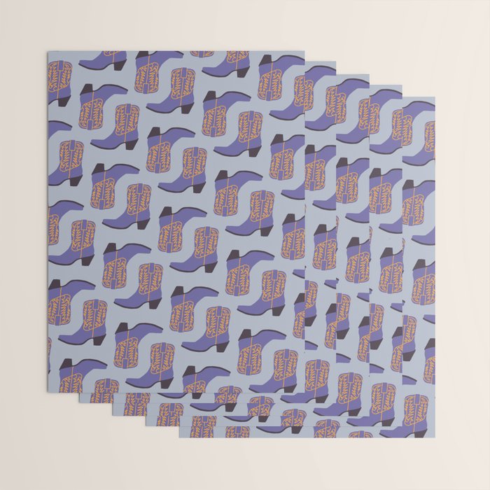 Purple Cowgirl Boot Wrapping Paper Gallery Image 3