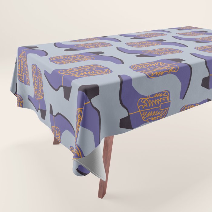 Purple Cowgirl Boot Tablecloth Gallery Image 1
