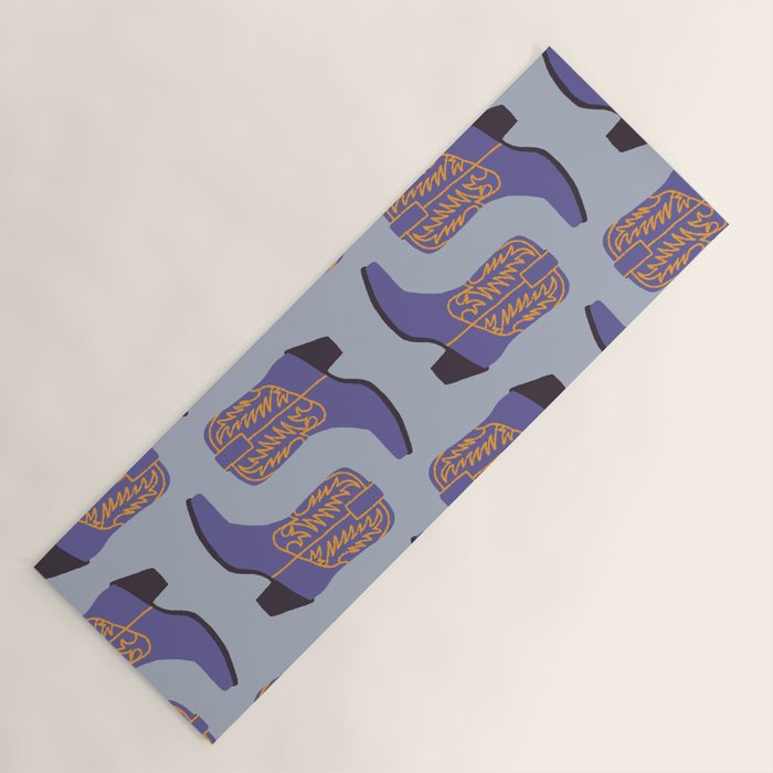 Purple Cowgirl Boot Yoga Mat Gallery Image 1