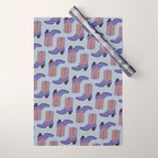 Purple Cowgirl Boot Wrapping Paper Gallery Image 1