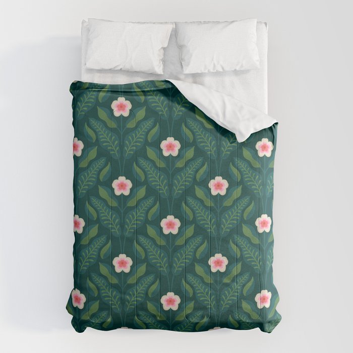 Hibiscus and Leaves Pattern Comforter Gallery Image 6