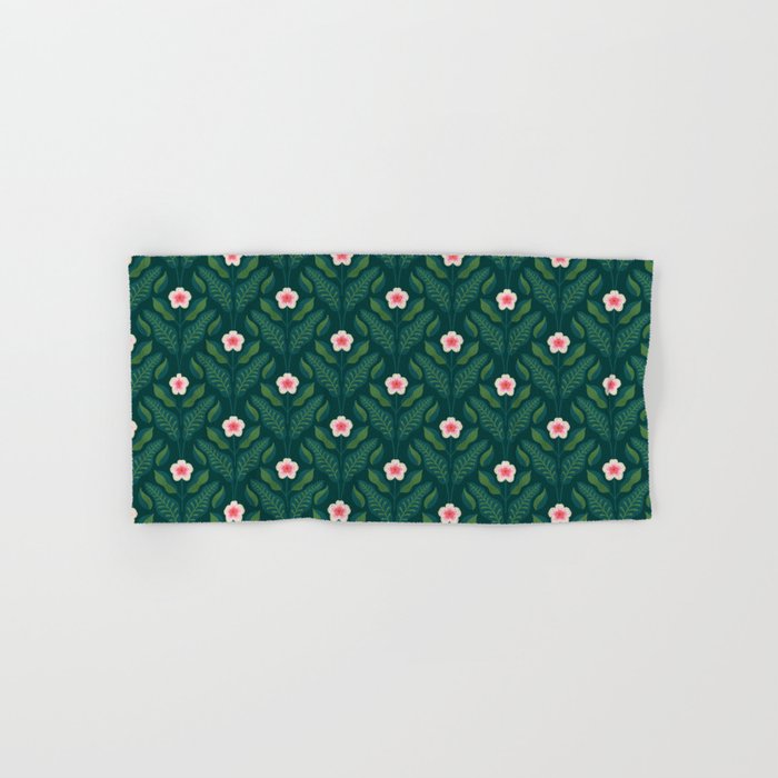 Hibiscus and Leaves Pattern Bath Towel Gallery Image 1