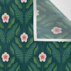 Hibiscus and Leaves Pattern Wall Tapestry Gallery Image 3