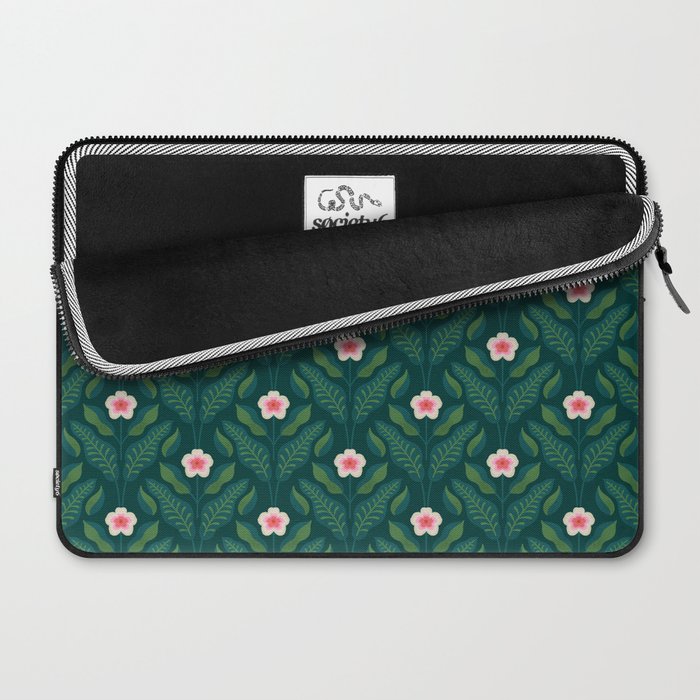 Hibiscus and Leaves Pattern Laptop Sleeve Gallery Image 2