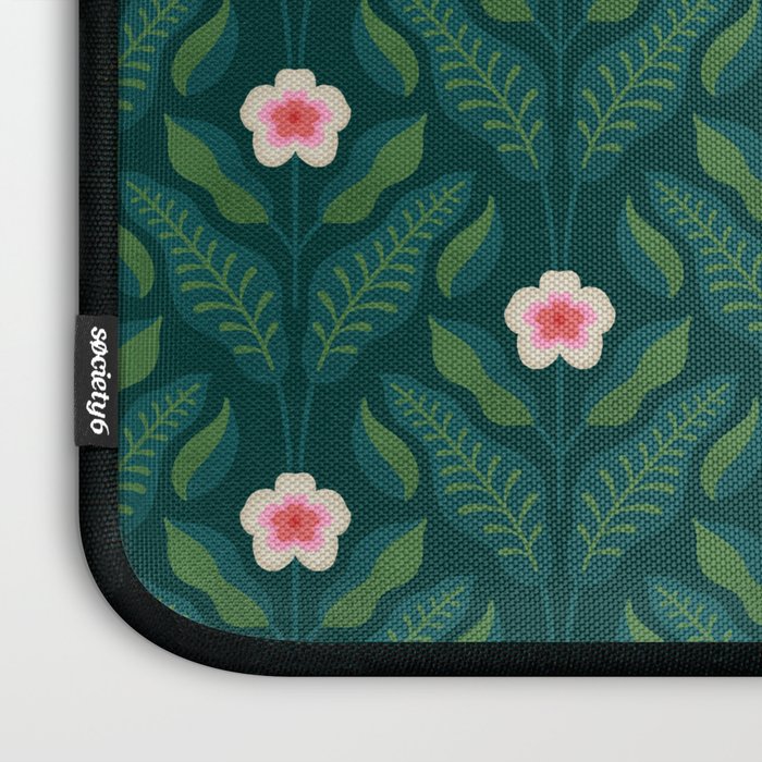 Hibiscus and Leaves Pattern Laptop Sleeve Gallery Image 3