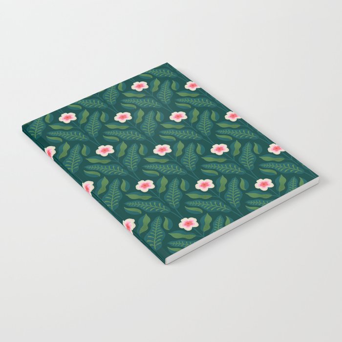Hibiscus and Leaves Pattern Notebook Gallery Image 2