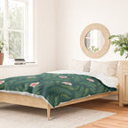 Hibiscus and Leaves Pattern Duvet Cover Gallery Image 2
