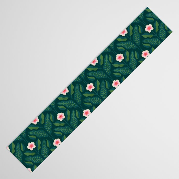 Hibiscus and Leaves Pattern Table Runner Gallery Image 3