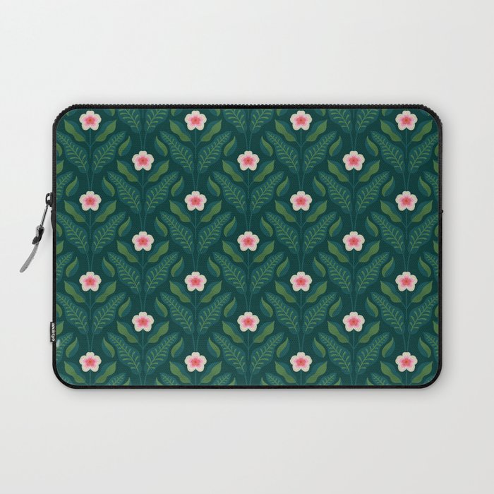 Hibiscus and Leaves Pattern Laptop Sleeve Gallery Image 1