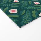 Hibiscus and Leaves Pattern Welcome Mat Gallery Image 2