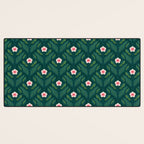 Hibiscus and Leaves Pattern Desk Mat Gallery Image 3
