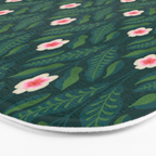 Hibiscus and Leaves Pattern Bath Mat Gallery Image 3