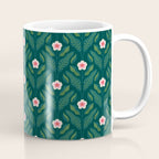 Hibiscus and Leaves Pattern Coffee Mug Gallery Image 1