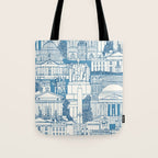 Washington DC toile blue Tote Bag Gallery Image 1