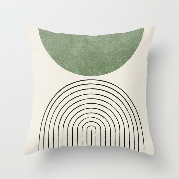 Arch balance green Throw Pillow Gallery Image 1