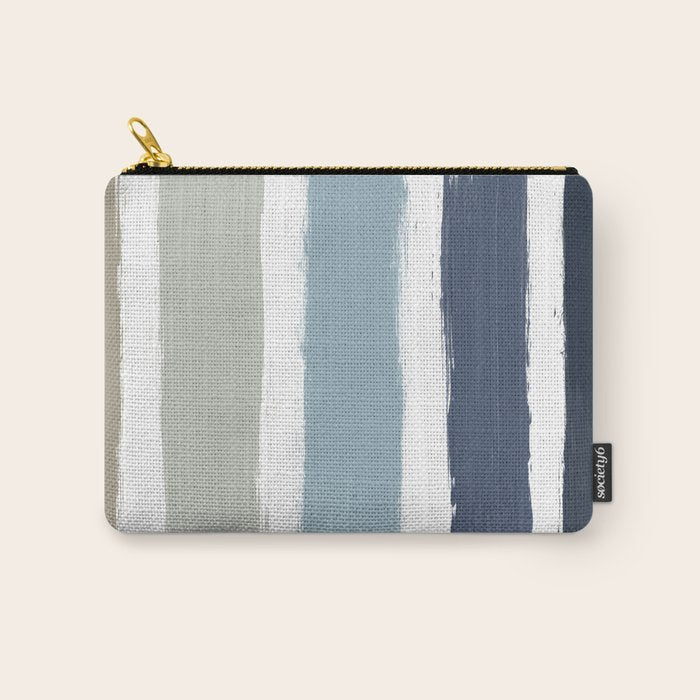 Blue & Taupe Stripes Carry All Pouch Gallery Image 1