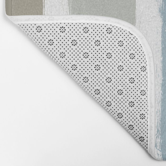 Blue & Taupe Stripes Bath Mat Gallery Image 2
