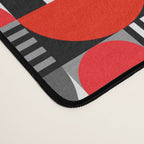 Mid Century Modern Geometric Shapes and Stripes No. 2 Red, Gray, Black Desk Mat Gallery Image 4