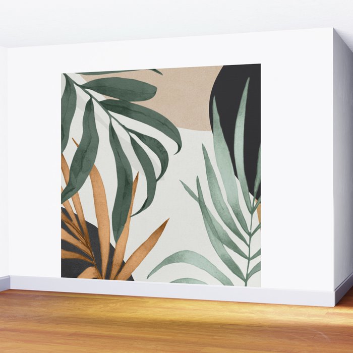 Minimal Abstract Art Tropical Leaves 16 Wall Mural Gallery Image 2