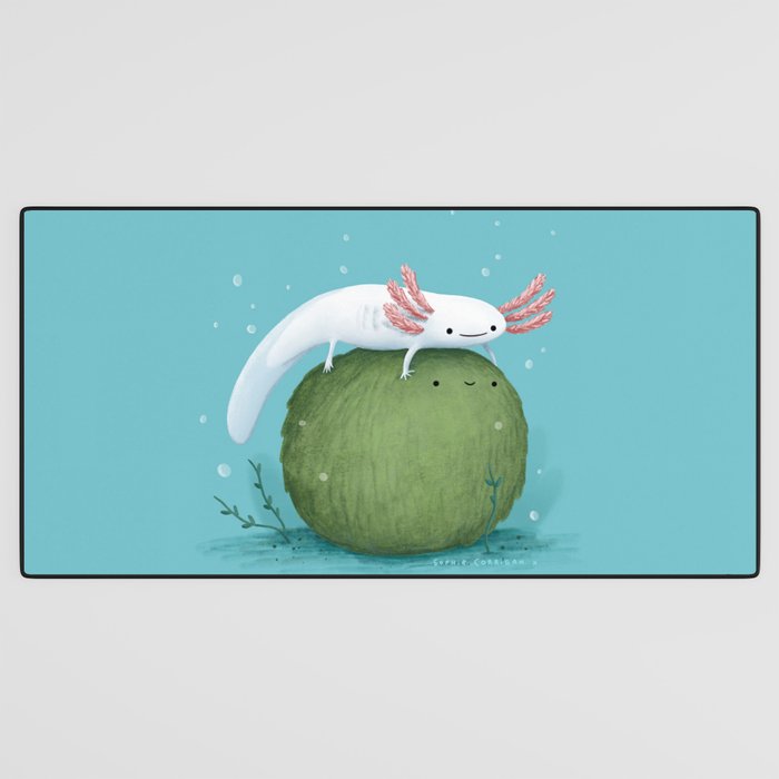 Axolotl on a Mossball Desk Mat Gallery Image 3