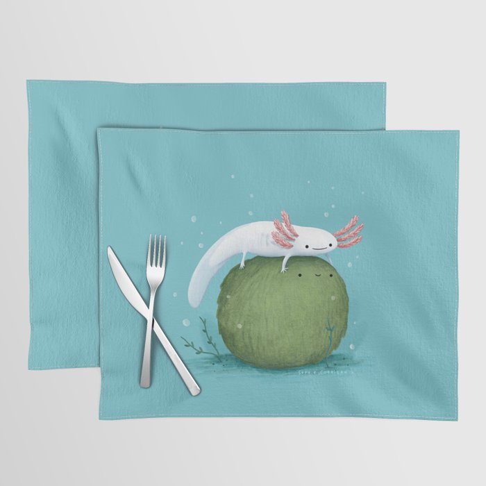 Axolotl On A Mossball Placemat