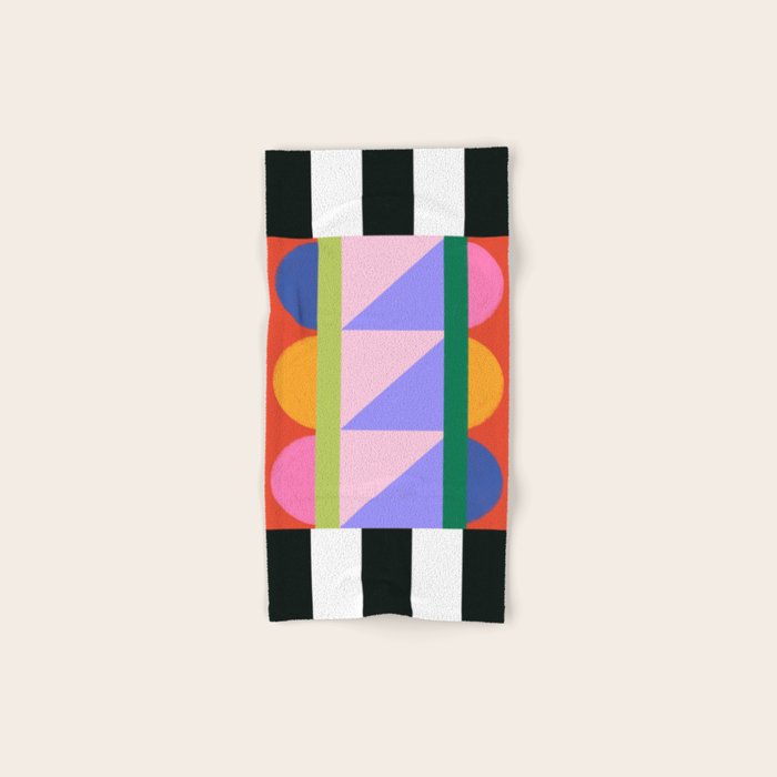 Folk Art Color Block  Bath Towel Gallery Image 1