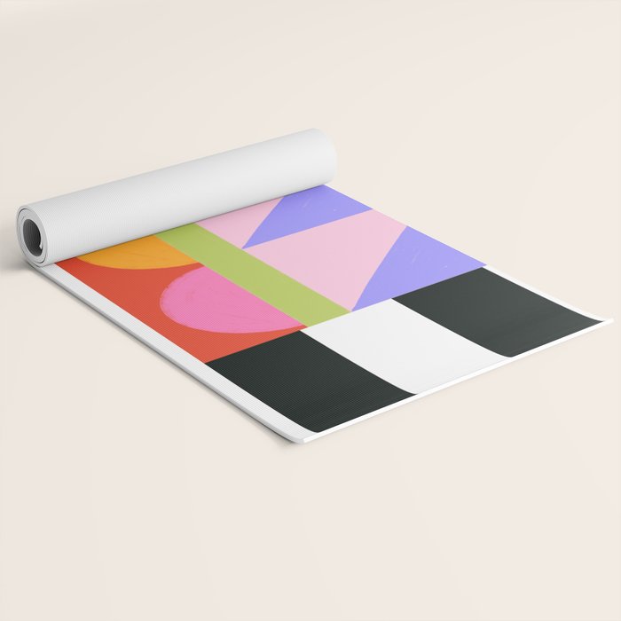Folk Art Color Block  Yoga Mat Gallery Image 2