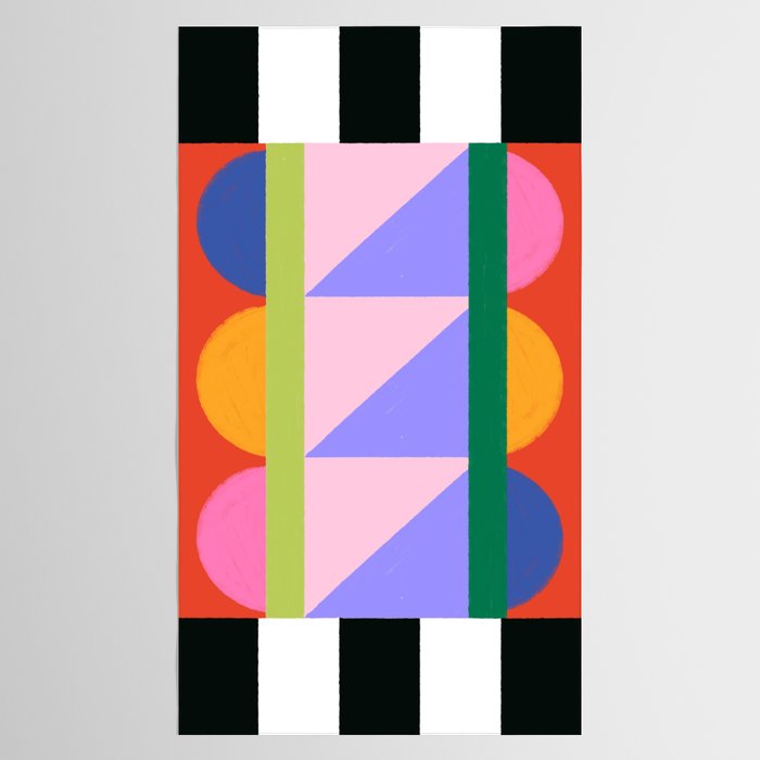 Folk Art Color Block  Tablecloth Gallery Image 2