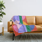 Folk Art Color Block  Throw Blanket Gallery Image 1
