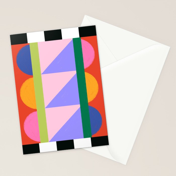 Folk Art Color Block  Stationery Card Gallery Image 2