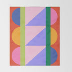 Folk Art Color Block  Throw Blanket Gallery Image 2