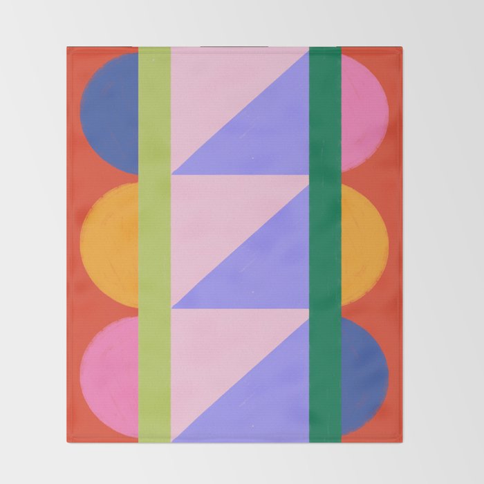 Folk Art Color Block  Throw Blanket Gallery Image 2