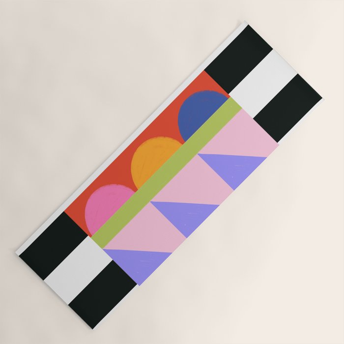 Folk Art Color Block  Yoga Mat Gallery Image 1